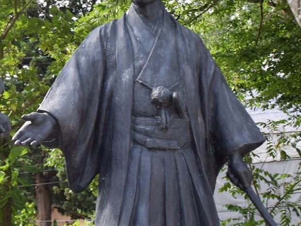 "上杉治憲（鷹山）と細井平洲 (普門院前 山形県米沢市関根１３９２８)"