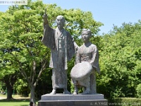 梁川星巌と紅蘭[曽根城公園（岐阜県大垣市現曽根町）